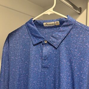 Peter Millar Blue and Pink Pattern Polo Shirt